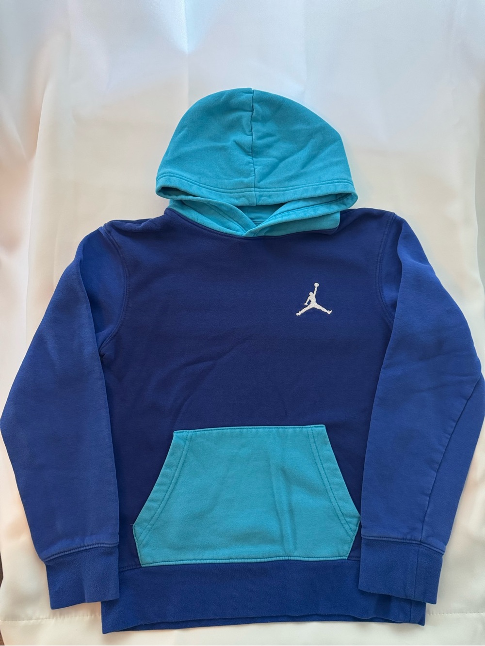 Jordan Kids Royal Blue Hoodie with Teal Hood & Pocket